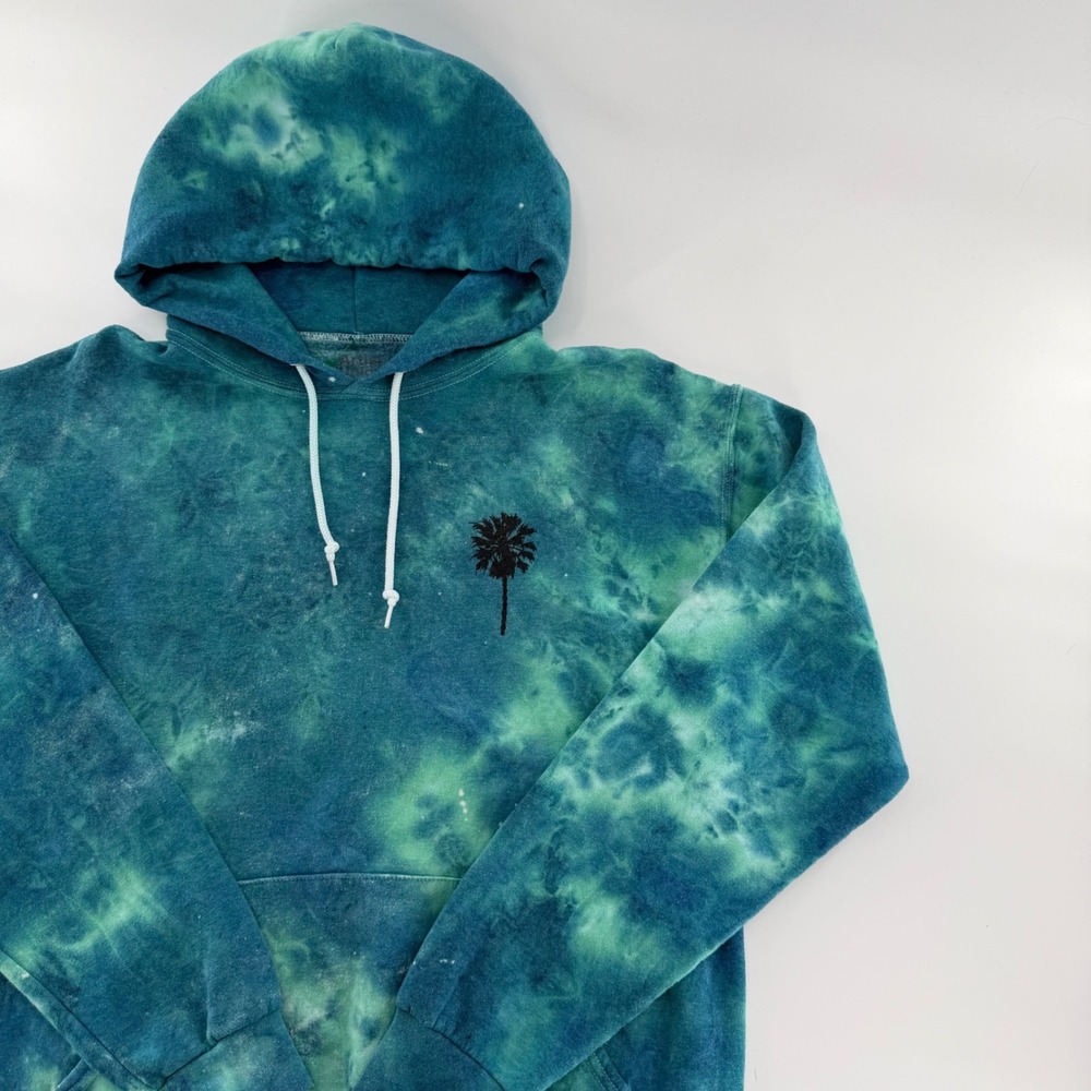 Artist Union California Tie Dye Hoodie M Palm Tree Surf Y2K Streetwear - Picture 7 of 10